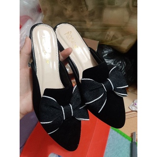 Giày sục nhung nơ đế 2p(khách chọn tăng size )