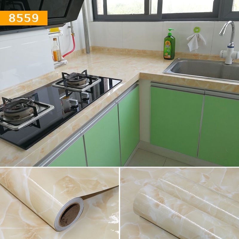 Miếng Dán Tường Giả Đá Hoa Cương Dày Chống Nước Chống Dầu Trang Trí Nhà Bếp
