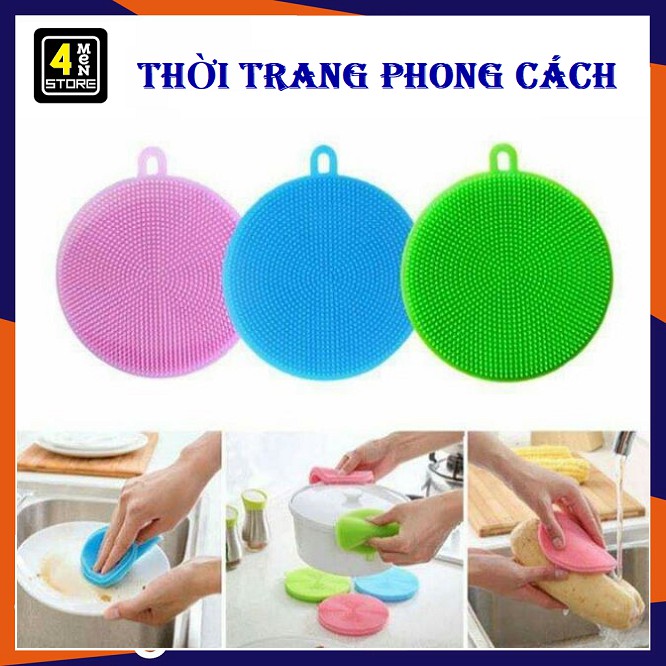 ⚡ Miếng Rửa Bát Chén Dĩa Silicon Tiện Lợi Cho Nhà Bếp - Miếng Rửa Chén Bát Xoong Nồi Silicon Có Lỗ Treo ⚡