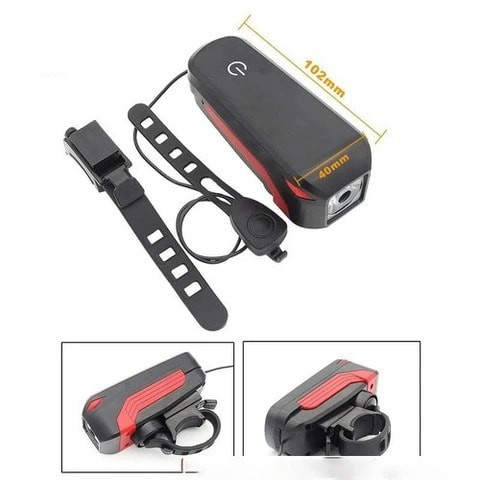 Đèn Xe Đạp 2 trong 1 (Đèn và còi) Pin sạc