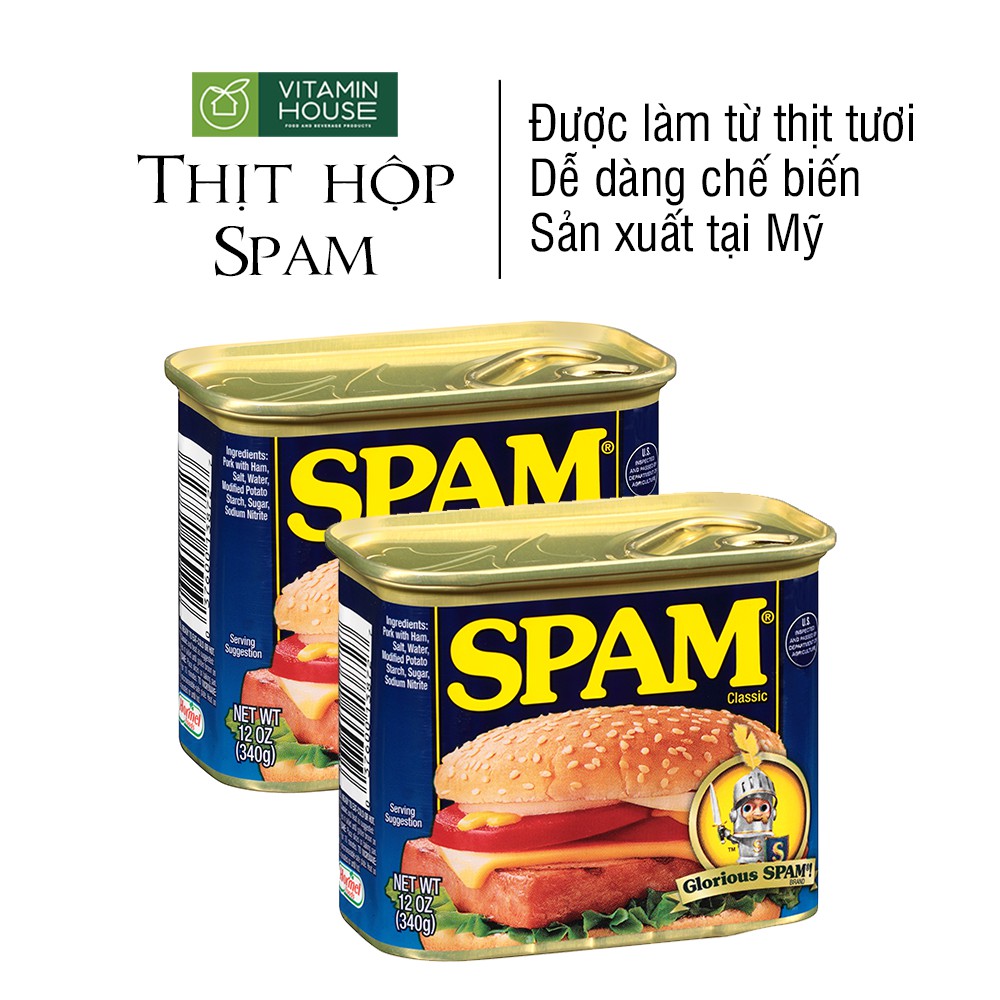 [VITAMIN HOUSE] Thịt Hộp Spam Mỹ Classic Hormel 340G