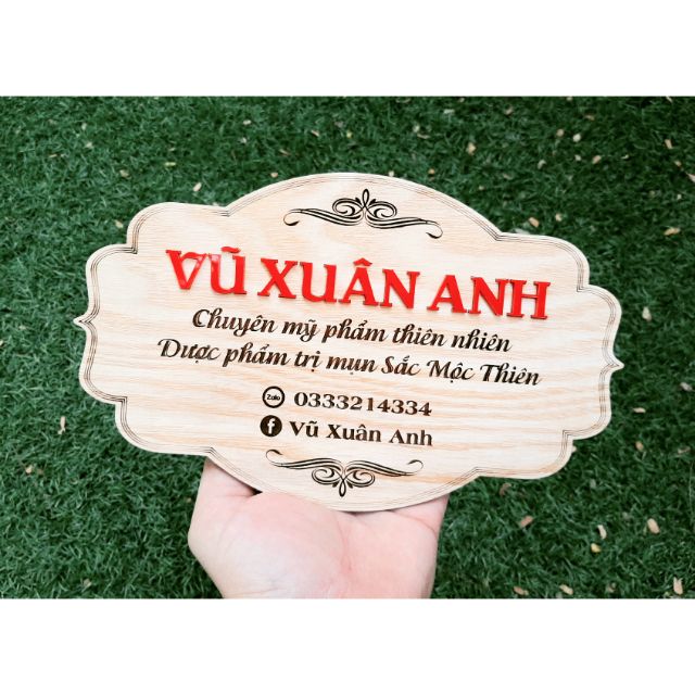 [FREE THIẾT KẾ] BẢNG GỖ TÊN THƯƠNG HIỆU, BẢNG CHỤP ẢNH, LIVESTREAM, BẢNG TÊN SHOP - LUXI decor