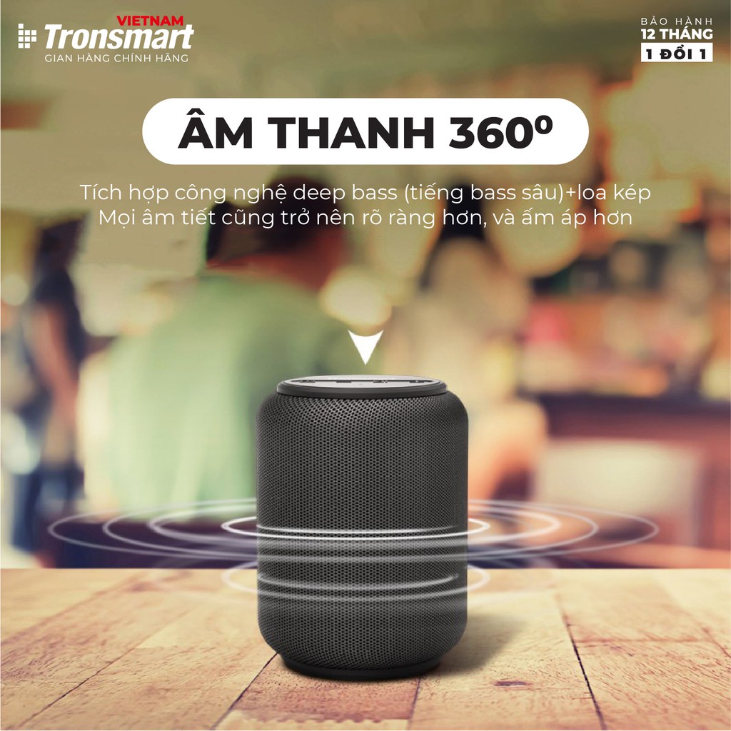 Loa Bluetooth 5.0 Tronsmart Element T6 Mini Chống nước IPX6 - 15W - Bảo hành 12 tháng