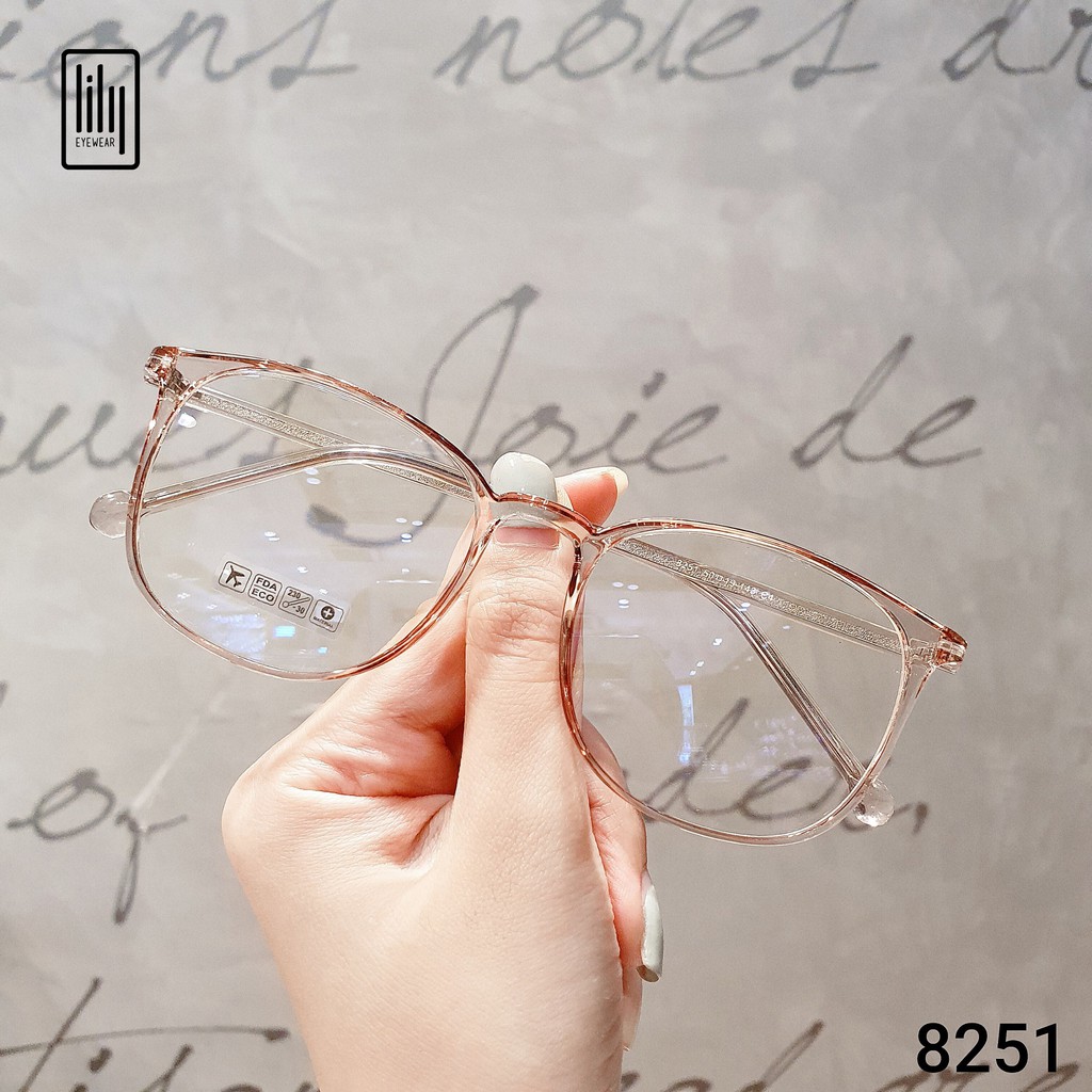 Gọng kính cận nam nữ Lilyeyewear mắt vuông to có thể chống bụi, phù hợp với nhiều khuôn mặt, đa dạng màu sắc - 8251 | BigBuy360 - bigbuy360.vn
