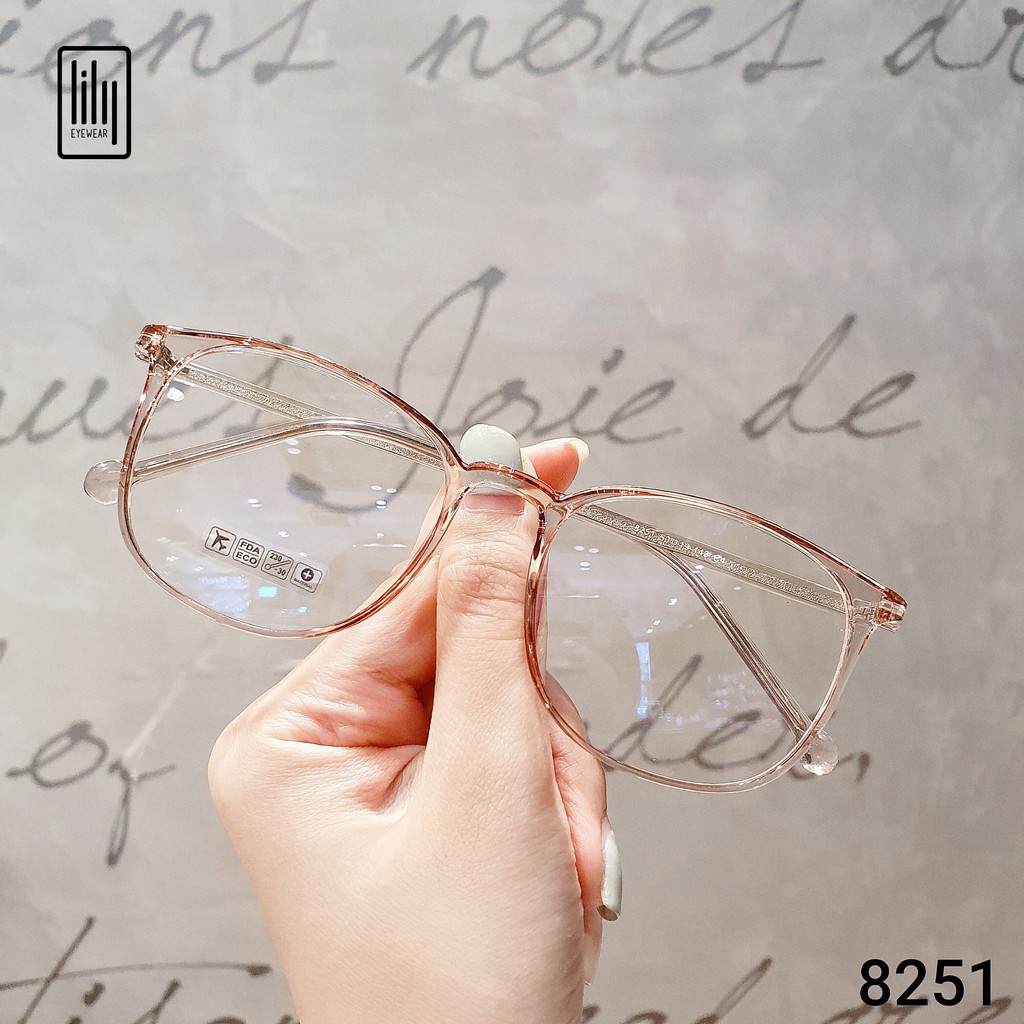 Gọng kính mắt cận phpng cách lịch lãm Lilyeyewear chất nhựa dẻo, thanh mảnh nhiều màu 8251