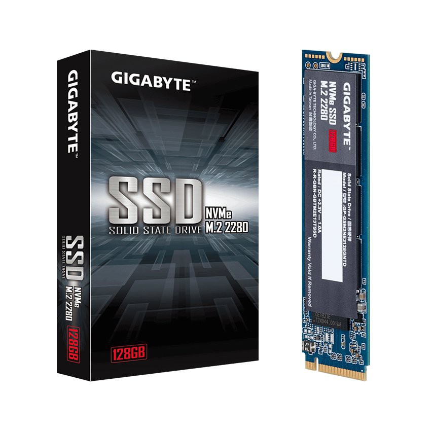 Ổ cứng SSD Gigabyte 128GB M.2 2280 PCIe NVMe Gen 3x4 (Đoc 1550MB/s, Ghi 550MB/s) chính hãng