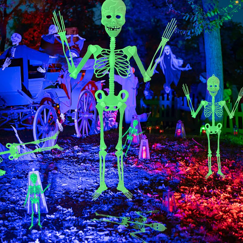 30/90/150Cm Halloween Hình Con Người Đồng Hồ Dạ Quang Gian Xảo Mặt Dây Chuyền Thân Xương Đồ Chơi Mô Hình Đáng Sợ Trang Trí Halloween cửa Ngộ Nghĩnh Trang Trí Flowerdance