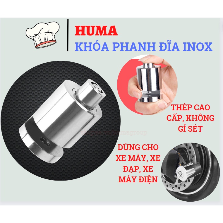Khoá Phanh Đĩa Inox Chống Trộm Bằng Thép Nguyên Khối Chắc Chắn