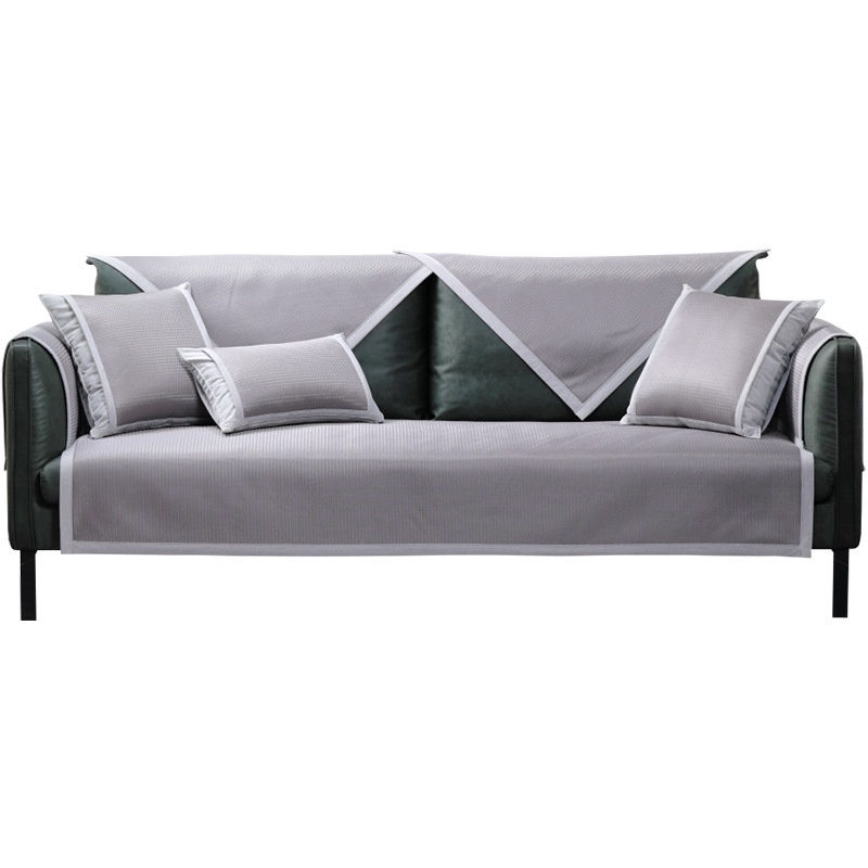 Vỏ Bọc Đệm Ghế Sofa Mùa Hè Bằng Lụa Lạnh Mát Chống Trượt Phong Cách Bắc Âu