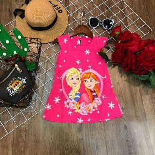 Váy lanh lụa hình elsa cho bé