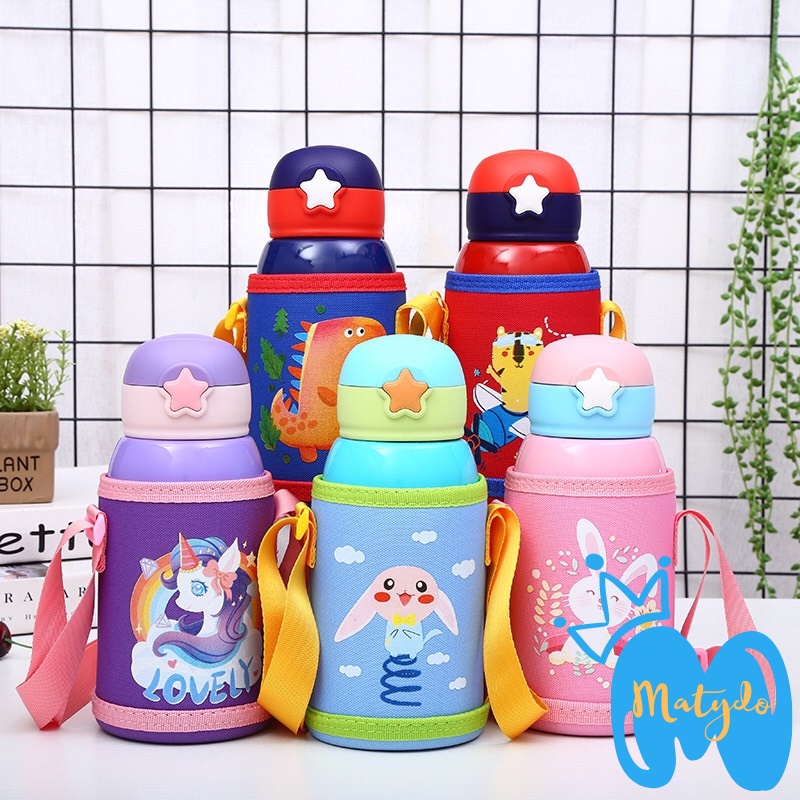 Bình giữ nhiệt cho bé MATYDO đi học đi chơi cute dễ thương bình đựng thực phẩm, đựng sữa tốt nhất cho trẻ 550ml