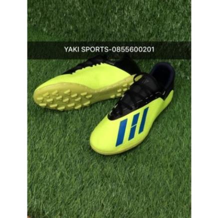 Giày Đá Bóng X18 Vàng Chanh-Khâu Kín Đế-Tặng Tất ! < 🏐️