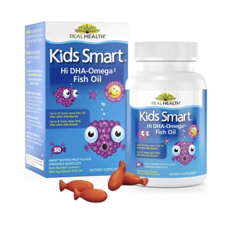 Viên kẹo nhai cho bé Real Health Omega3 DHA Fish Oil 30viên USA