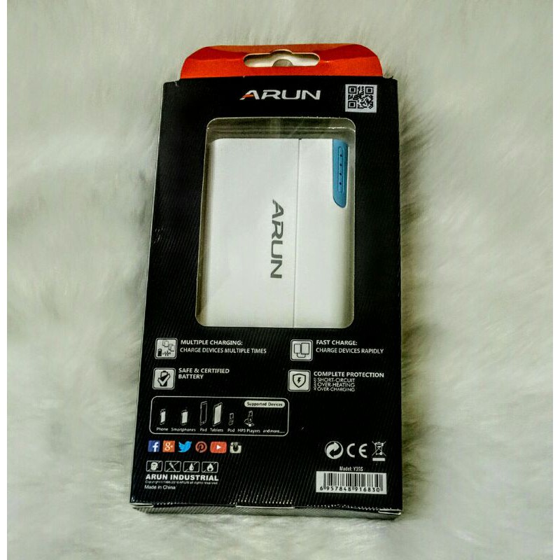 SẠC dự phòng Dung lượng 8400 ARUN Y39S hàng chính hãng.