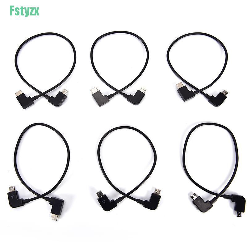 fstyzx 4&quot; Left Angle Micro USB to Type C OTG Cable for Portable Digital DAC Amplifier