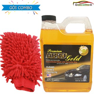 Nước rửa xe ô tô Abro đậm đặc 946ml - TẶNG 1 găng tay rửa xe