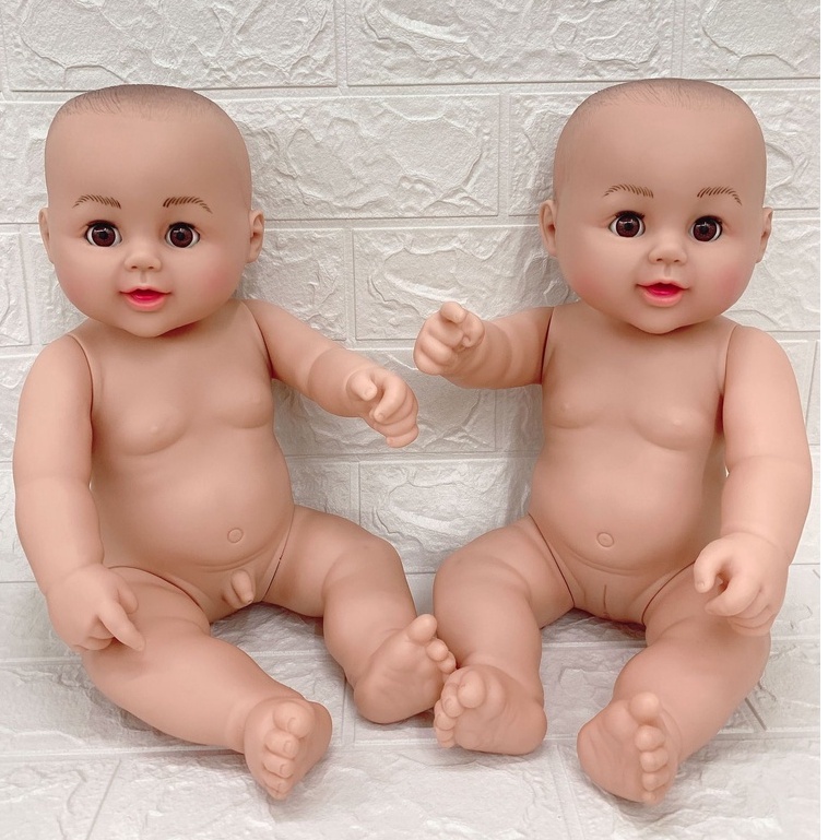 {xã kho} Búp Bê Nhựa Tái Sinh Mắt Chớp _ Mô Hình Búp Bê Tiền Sản Reborn 45 cm 17 inch Doll Nude