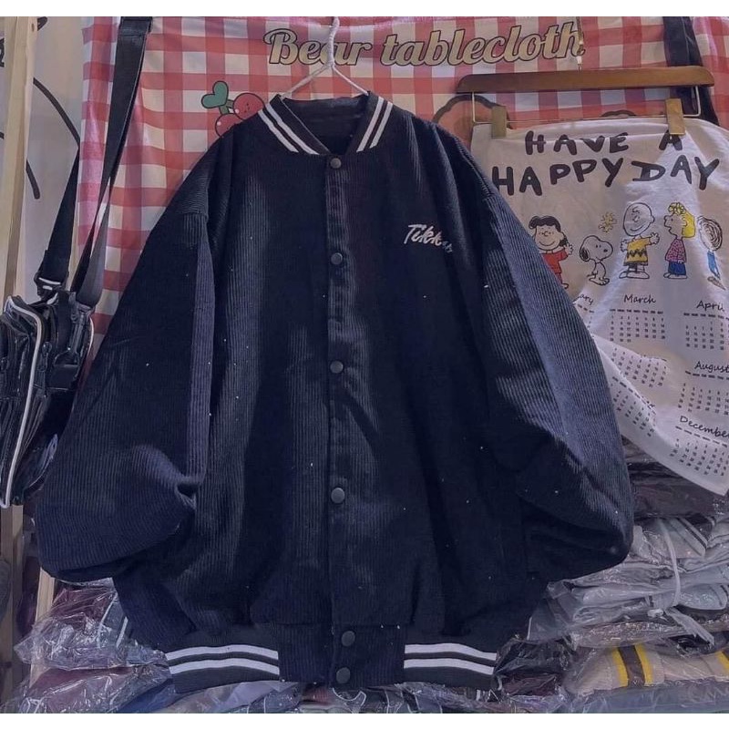 [ Ảnh Thật ] Áo Khoác Bomber Chất Nhung , Áo Bomber Unisex Thêu Chữ Phông Nam Nữ 40-70kg