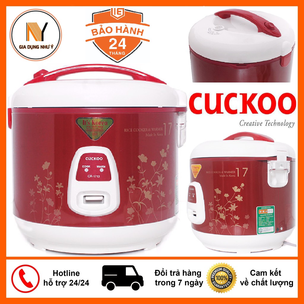 [Mã ELHADEV giảm 4% đơn 300K] Nồi Cơm Điện Cuckoo 3 Lít CR-1713 Dành Cho 6-10 Người Ăn, Bảo Hành 24 Tháng