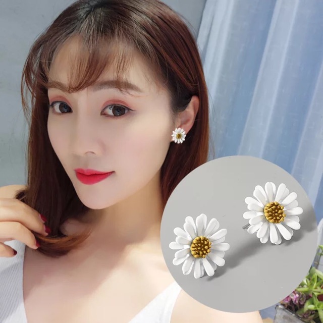 Bông tai hoa cúc hoạ mi xinh xinh cute