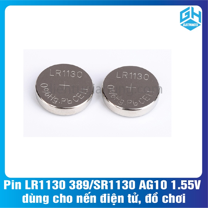 Combo 10 viên Pin LR1130 389/SR1130 AG10loại  1.55V dùng cho đồ chơi,máy tính, nến điện tử