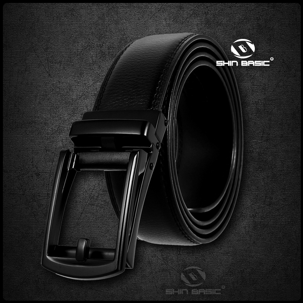 Dây Thắt Lưng, Nịt Nam Da Bò Cao Cấp - ShinBasic, Bảng Khoá Tự Động, Thời Trang Công Sở,  BELTS21BAS09
