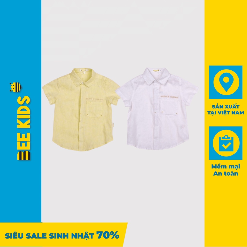 Áo Sơ Mi Bé Trai Cộc Tay (2 -6 Tuổi) Bee Kids Chất Cotton Thấm Hút Mồ Hôi, Thêu Túi Trên Ngực Áo - 2AC01690CO