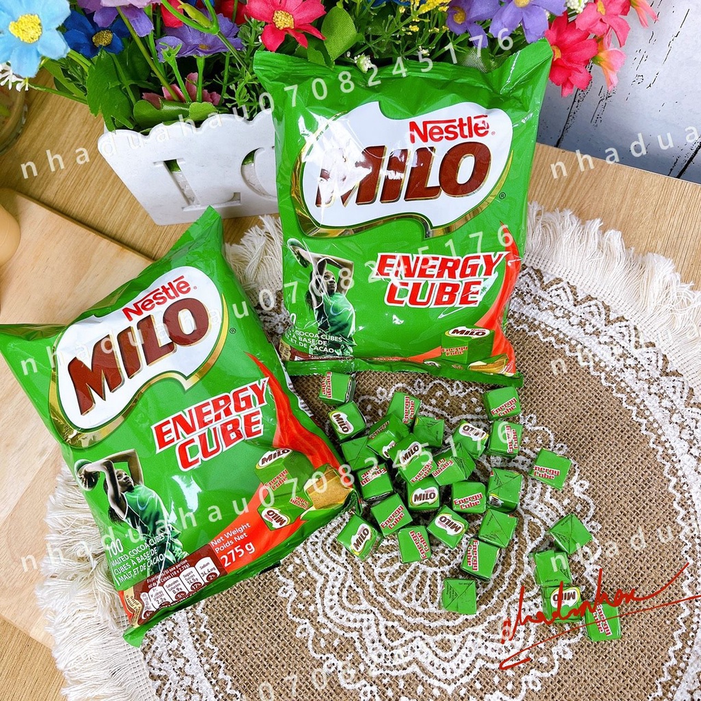 Một gói kẹo Milo Cube Energy Thái Lan chuẩn xịn gói 100 viên nén