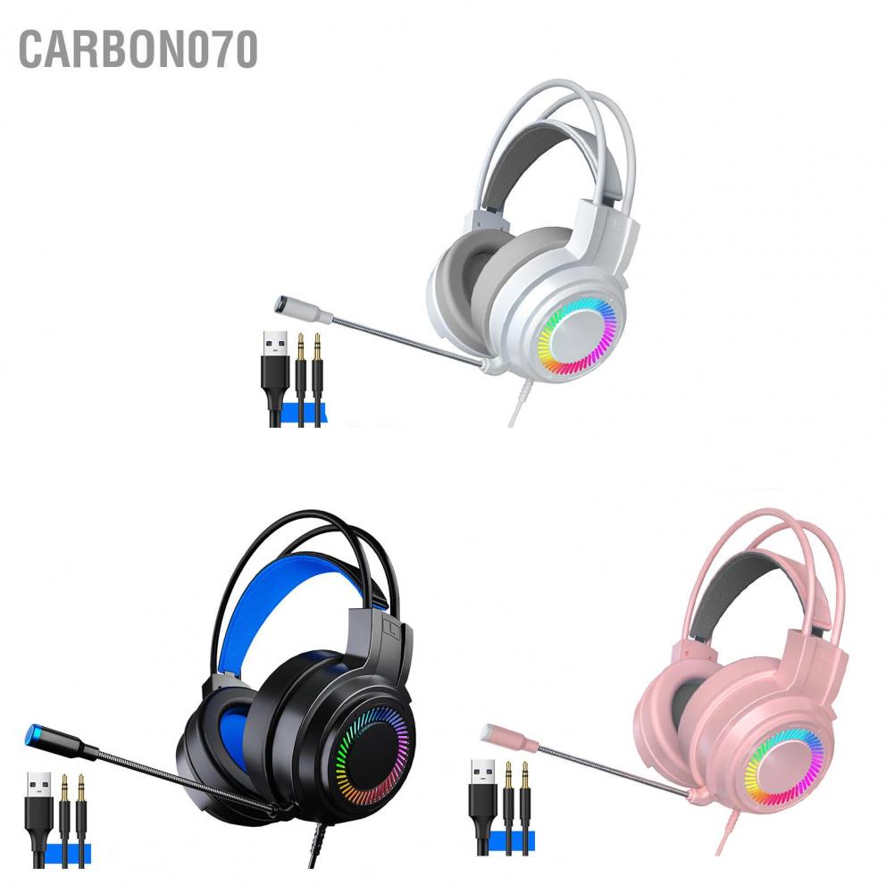 Carbon070 Tai nghe có dây chơi game Đa chức năng 7.1 Kênh âm thanh dành cho PC 3 5mm đầy màu sắc với Mic để