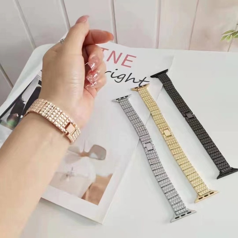 Dây Đeo Bằng Thép Không Gỉ 44mm 40mm 45mm 41mm 42mm 38mm Cho iWatch Series 3 4 5 6 se 7