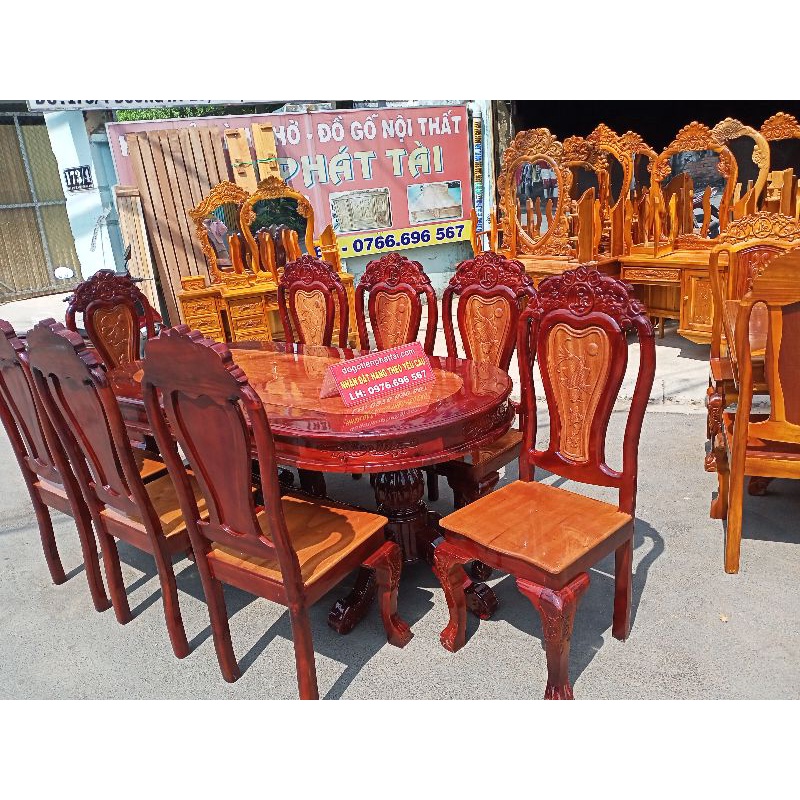 Bàn Ăn 8 Ghế gỗ Tràm Vàng giá 8tr300