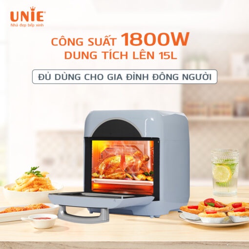 Nồi chiên không dầu hơi nước UNIE Steam Color, dung tích 15 Lít, công suất 1635W, bảo hành 24 tháng - Befoyo