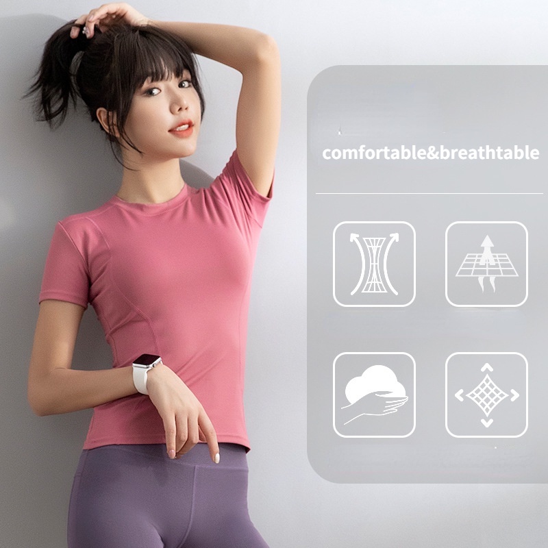 Áo thun thể thao nữ Độ đàn hồi cao, nhiều màu tùy chọn