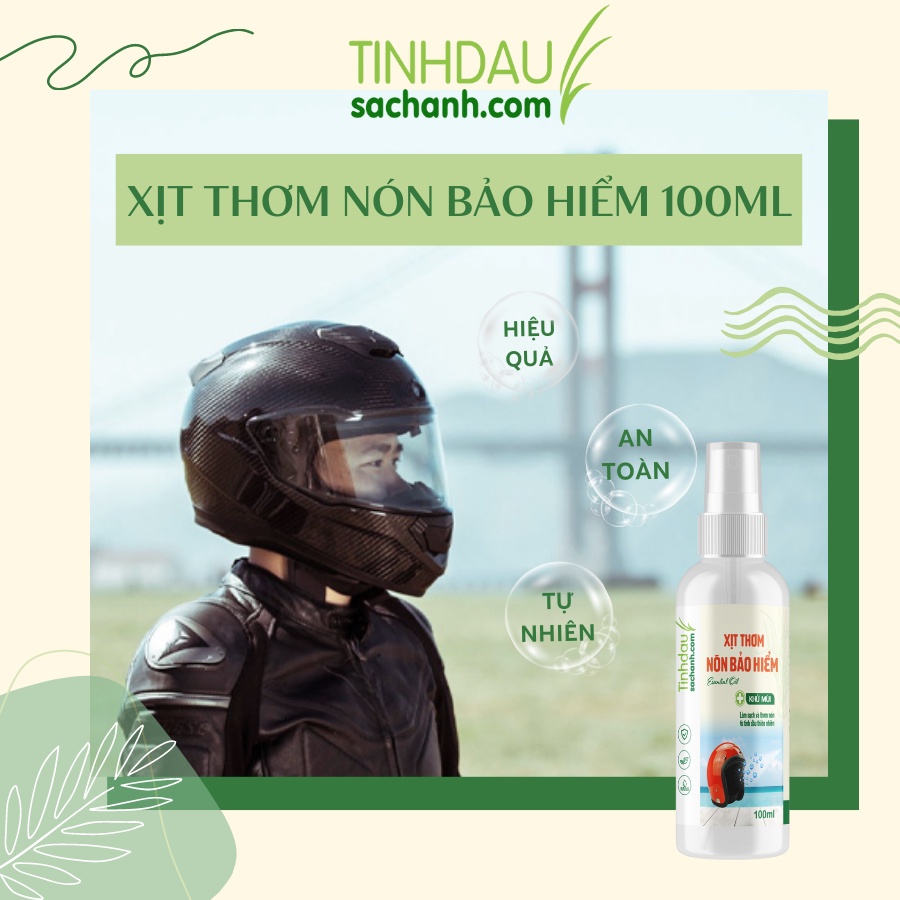 Chai Xịt Phun Sương Thơm Mũ Bảo Hiểm 100ml TINHDAUSACHANH.COM  Bình Xịt Đa Năng Vệ Sinh Khử Mùi Nón Bảo Hiểm