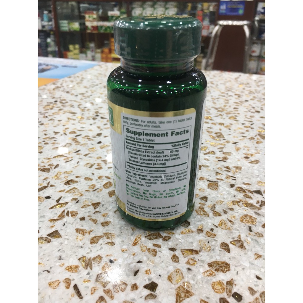 Viên Uống Ginkgo Biloba 60mg Nature's Bounty (Chai 60 viên)