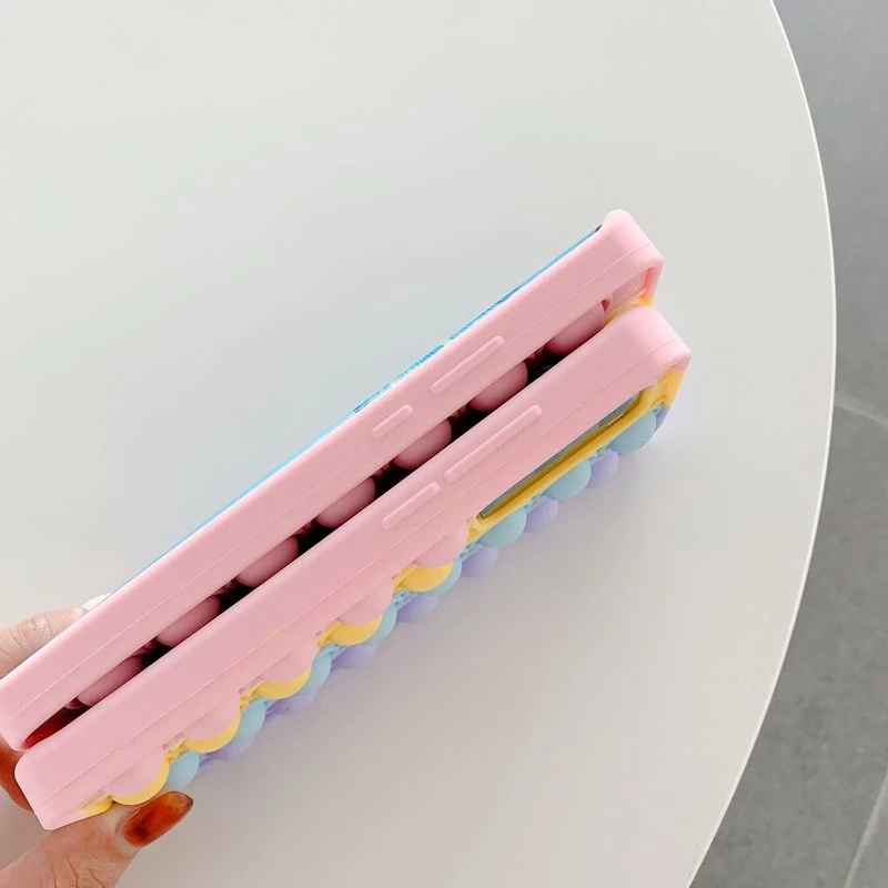 Ốp điện thoại mềm hình đồ chơi nhấn bong bóng giảm căng thẳng Pop it Silicone TPU cho iPhone 13 Pro Max 12 Mini 11 Xs Xr X 8 7 Plus 6 6s 5 5s SE 2020