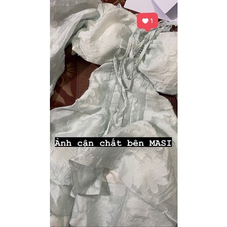 (ĐANG SẴN) Đầm thiên nga voan hoa nổi hở lưng có lót ngực 2 màu trắng xanh size S M L | BigBuy360 - bigbuy360.vn