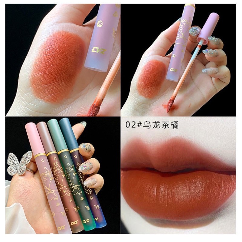 Set son 4 thỏi CVZ kì lân hot hit vỏ xinh chất son đẹp vỏ cute