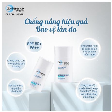 Kem chống nắng dưỡng ẩm Bio Essence Bio-Water B5 SPF50+ PA++ 40ml