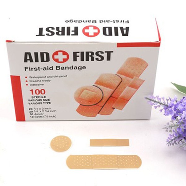 Băng dán cá nhân aid first hộp 100 miếng - urgo, đồ dùng chăm sóc chấn thương FAMAHA