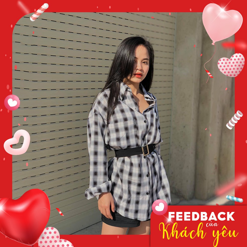 Áo sơm mi nữ caro phom rộng GUMAC đủ màu, thiết kế basic cá tính, AB191 | BigBuy360 - bigbuy360.vn
