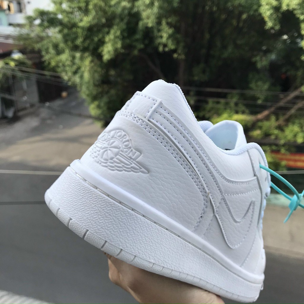 [Fullbox+Bill+Tag] Giày Sneaker Jordan 1 Triple White Low Full Trắng Cổ Thấp (Freeship)