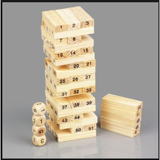 Bộ đò chơi rút gỗ 54 thanh - xếp hình Domino