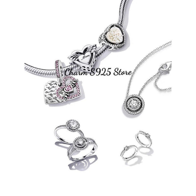 COMBO VÒNG TAY CHARM PAN.DO.RA MIX 5 HẠT BẠC S925 CAO CẤP