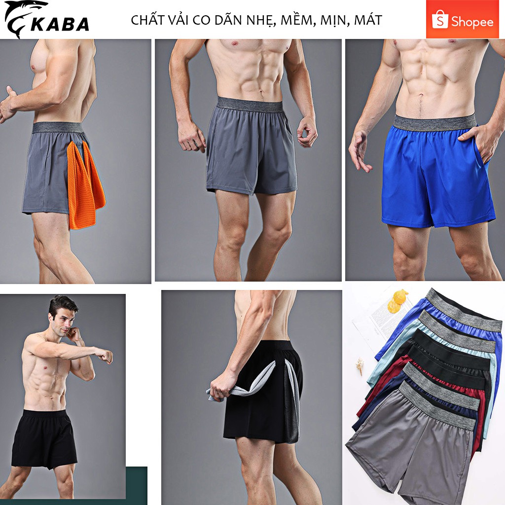 Quần đùi nam Kaba Sport, quần short nam thể thao vải gió co dãn nhẹ mềm mịn mát, cạp rời xịn xò