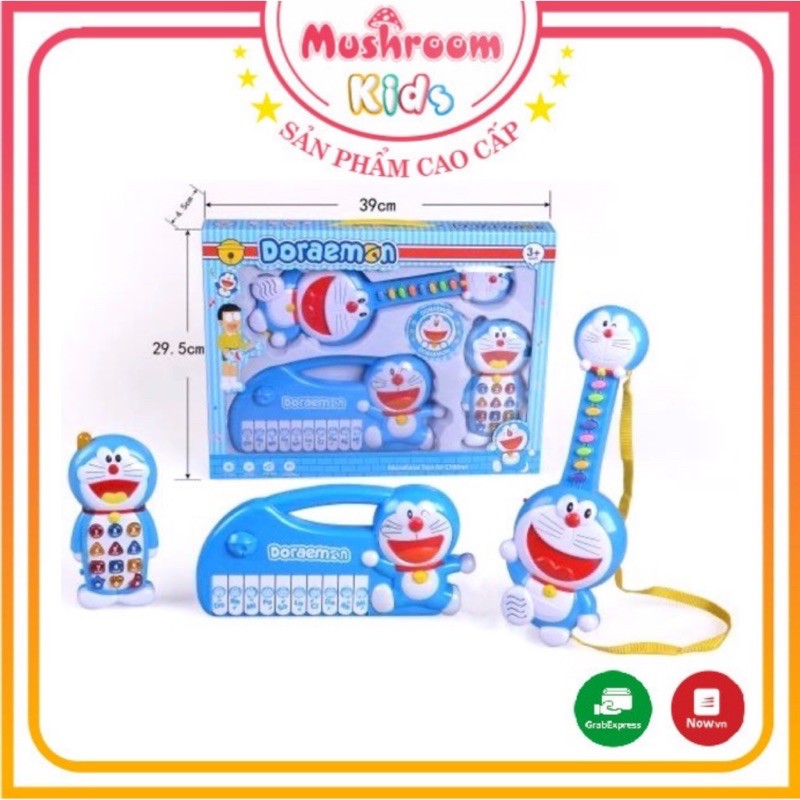 Hộp Đồ Chơi Doraemon 3 Chi Tiết Dành Cho Bé: Đàn Organ, Đàn Ghita, Điện Thoại