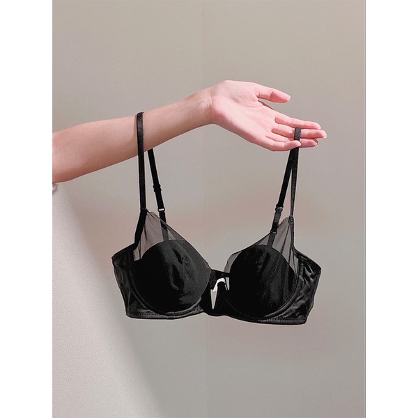 Áo Lót đệm mỏng phối ren có Gọng Đệm Mỏng sang chảnh mầu đen trắng