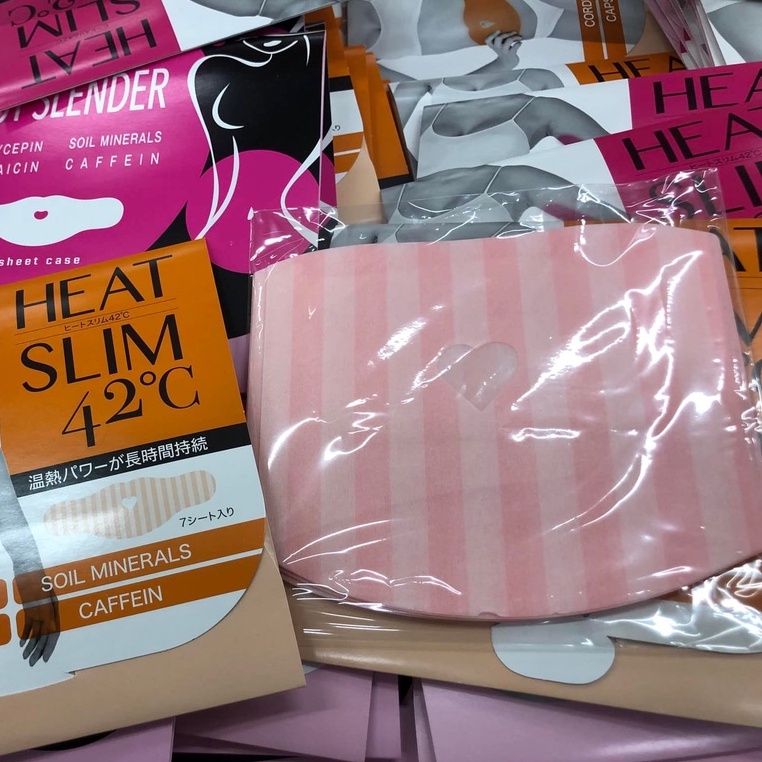 HỘP 7 MIẾNG - Miếng Dán Giảm Mỡ Bụng, Định Hình Vòng Eo Heat Slim 42 Độ C Nhật Bản