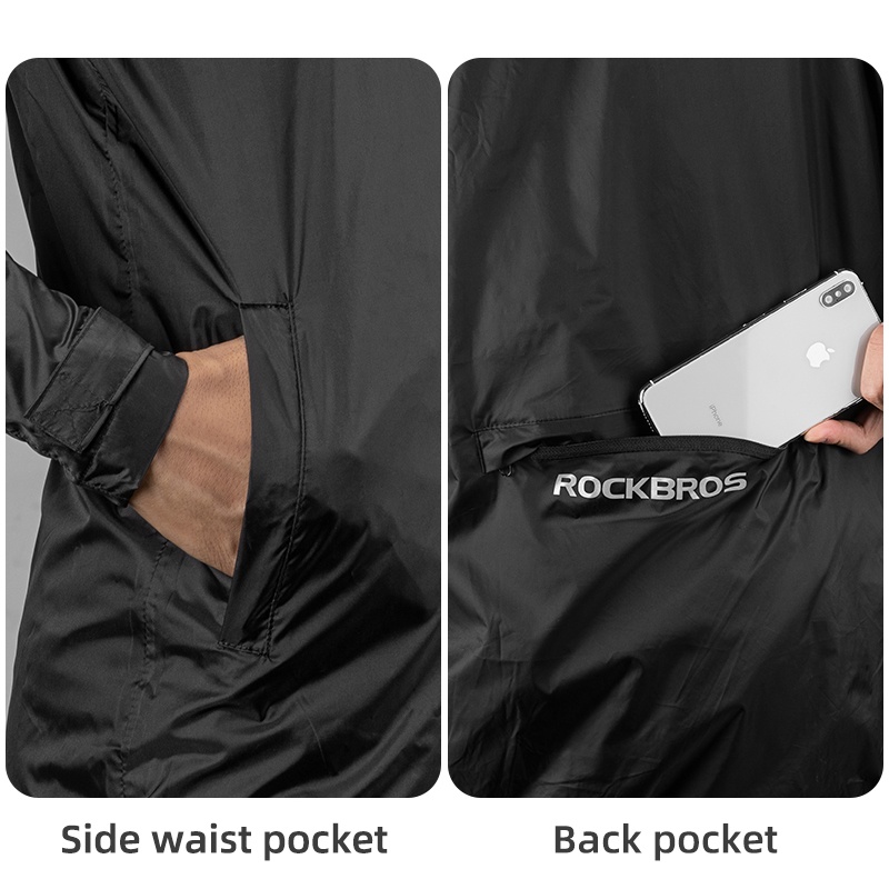 ROCKBROS Áo Khoác Thể Thao Có Nón Phản Quang Thoáng Khí Chống Thấm Nước Cho Nam