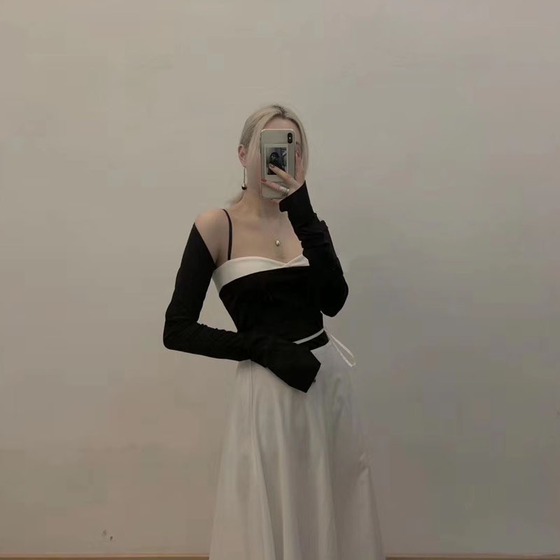 Bikini bodysuit dài tay che nắng đen viền trắng Đồ bơi nữ liền thân che bụng - LDT ĐEN VIỀN TRẮNG | BigBuy360 - bigbuy360.vn